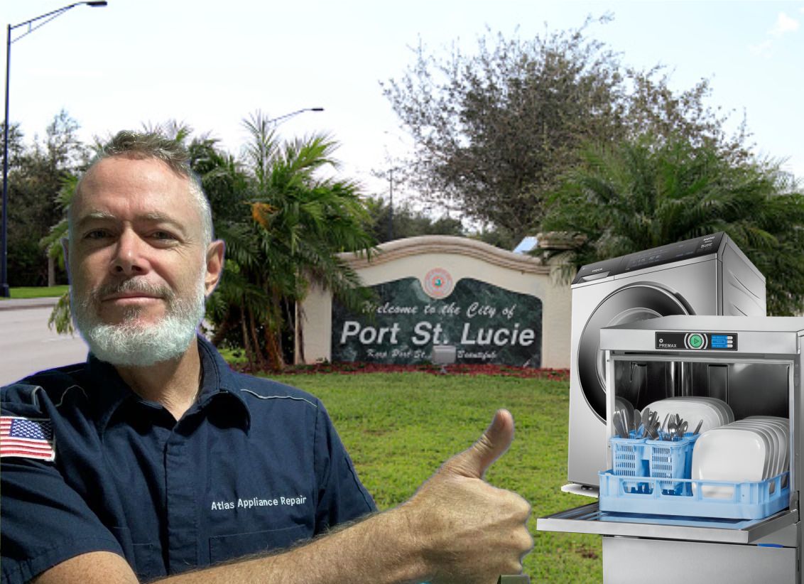 Original service graphic with Mark Oliver, the Port St. Lucie welcome sign and appliance cutouts