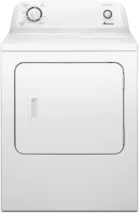 White dryer with a large left timer dial and a smaller right control